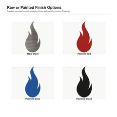 Flame Steel Cutout Shape, Raw Metal Wall Art and Craft Supply