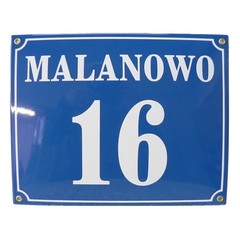 Personalised enamel address plaque 25x30cm WARRANTY 10y house sign number street