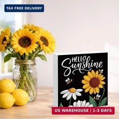 Spring Summer Decor, Sunflower Wooden Sign Farmhouse Table Decorations, Hello Su
