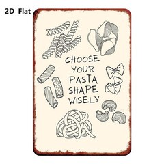 20.32×30.48 cm Metal Pasta Shape Sign