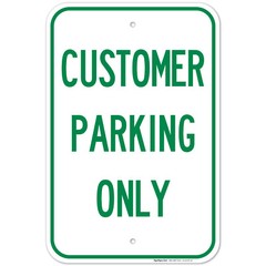 Customer Parking Only Green Sign,
