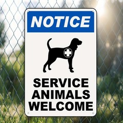 Tin Service Animal Sign Metal 20*30cm 8*12in Unframed