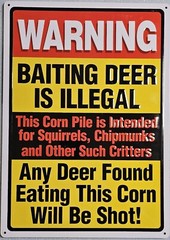 *WARNING DEER BAITING* MADE IN USA! METAL SIGN 12×17 MAN CAVE BAR HUNTING CABIN
