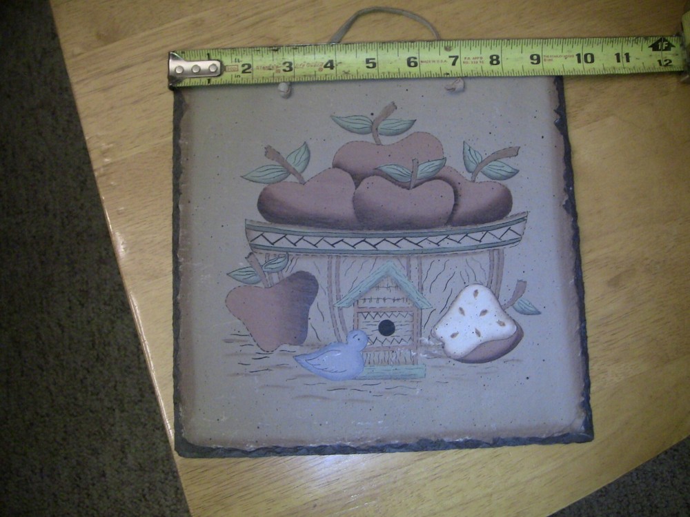 Slate Picture Home Decor Flower Factory Bird House Hangable 9 by 9 inches