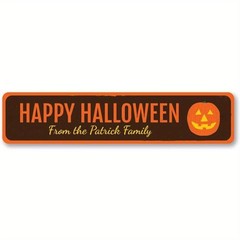 2D Flat Halloween Metal Wall Decor Jack-O’-Lantern Pumpkin 10.16X40.64 Cm
