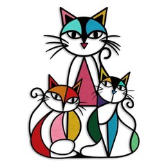 Metal Cat Wall Art Decor Wall Sculptures Decor for Home Living Room Bedroom K…