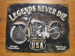 Classic Vintage American Motorcycle Advertising Metal Wall Sign Made in the USA