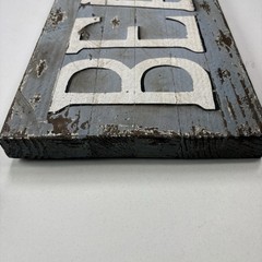 Pottery Barn California BEACH Blue Wooden Sign 20×9 Weathered Heavy