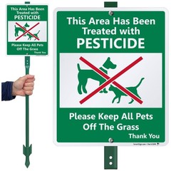 “Durable Grass Protection Sign with Stake | Easy Install”