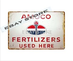 collectible antique-style Amoco Fertilizers retro tin sign plaque