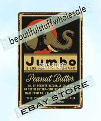 Jumbo Peanut Butter elephant 3 tin sign