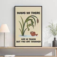 Hang In There Motivation Poster Frog Print Home Wall Art Poster Mental Health