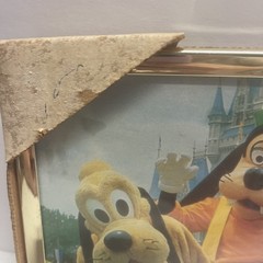 DISNEYLAND 1970s framed picture Mickey Mouse Donald Duck Pluto Goofy 8” X 6”