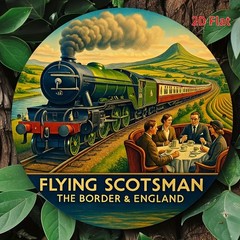 2D Flat,Tin Metal Signs 8×8 Inch (20x20cm) Flying Scotsman Vintage Aluminum Wal