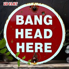 Vintage Metal Sign Retro Bang Here Aluminum Sign 8 Inch Round Funny