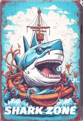 JAWS – Quint’s Boat – Shark Zone Horror Movie Tin Metal Sign