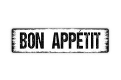 Bon Appetit Sign | French Kitchen Decor | Rustic Dining Room Cafe Bistro Wall