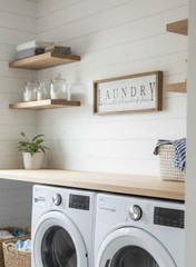 Laundry Framed Wood Laundry Room Wall Sign – Modern Farmhouse Decor, Rectangle