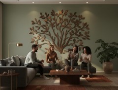 Large Handmade Solid Wood Oak Tree Wall Art, Tree of Life Wall Decor for Livi…