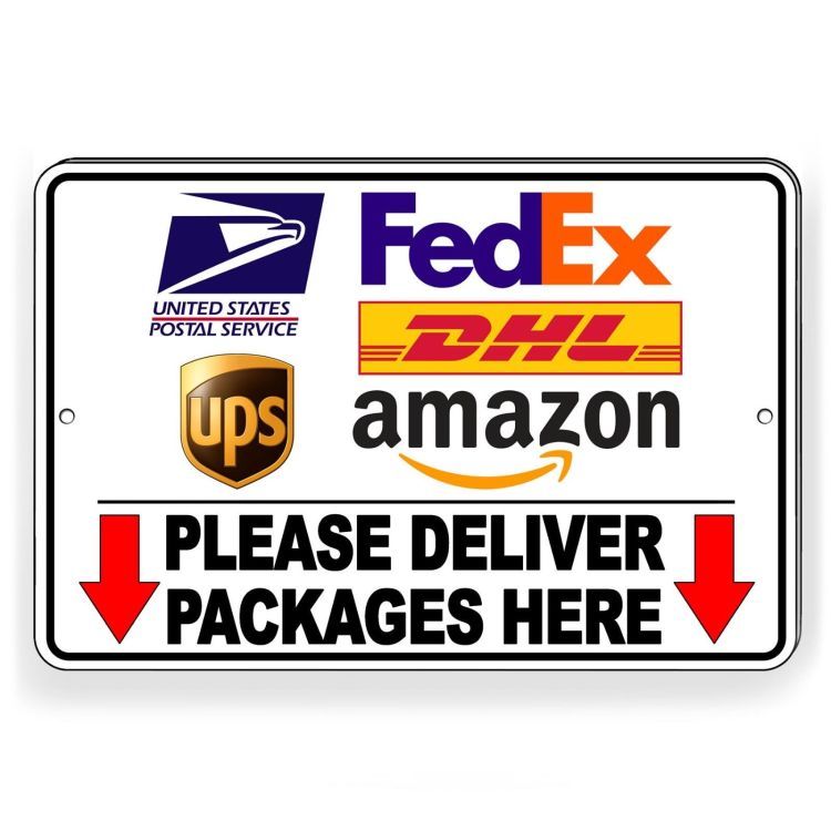 Deliver Packages Here Delivery Instruction Arrows Sign METAL 3 SIZES usps SI87