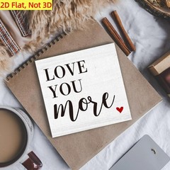Wooden Box Decor “LOVE YOU more” Valentine’s Quote Sign Romantic Couple Gift