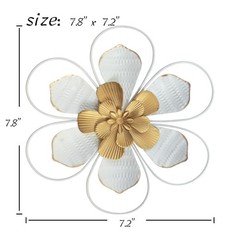 Metal flower wall decor, white iron wall art hanging decoration, rural modern…