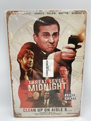 Threat Level Midnight Movie Poster, Metal Tin Sign, Wall Tablet Plate, 12 x 8in