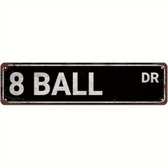 8 Ball Drive Black Vintage Metal Sign Pool Player Wall Art Decoration Gift