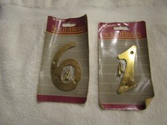 Belwith Solid Brass Hand Polished Lacquer Coated 3 1/2″ House #1 & 6/9 NOS