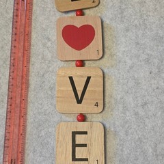 Love scrabble tile wall hanging
