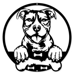 Pit Bull Metal Wall Art Decor, Matte Style Wall Hanging Decor Silhouette Wall…