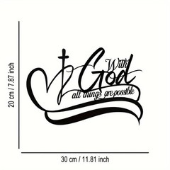 With God All Things Are Possible Metal Art – Scripture Metal Wall Art with Bi…