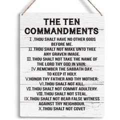 Inspirational Ten Commandments Wall Art,10 Commandments Wall Decor Poster, Ch…