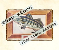 RAMS HEAD ALE BEER STRIPED BASS fishing VALLEY FORGE BREWING NORRISTOWN PA sign