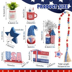 4th of July Decorations, Memorial Day Independence Day Patriotic Tiered Tray …