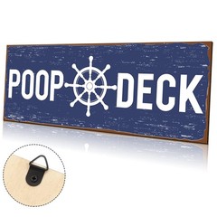 POOP DECK Sign Nautical Nursery Wall Decor Rustic Beach Bathroom Wood Sign Na…