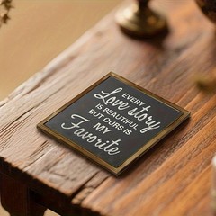Chalkboard Style Romantic Wooden Plaque Love Story Quote Desk Decoration Gift