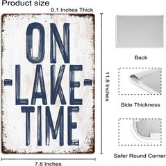 Tin Metal Sign Lake House Decor Lake Life Wall Decor Lake House 8×12