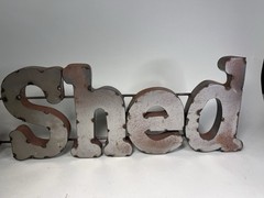 She Shed Metal Rustic Style Decorative 3D Letter Wall Sign 34″ Custom Handmade