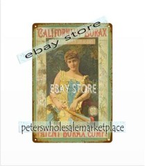 Victorian lady California Soap metal tin sign interior home kitchen wall decor