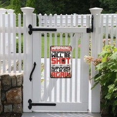 Trespassers Will be Shot Tin Metal Signs Private Property Warning Security