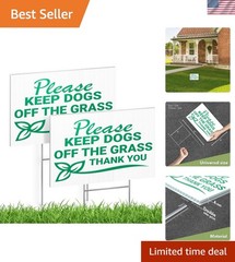 Bold Green 2PC Lawn Sign Set: ‘Please Keep Dogs Off Grass’ – Easy Installation