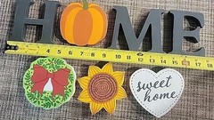 5 Pc Interchangeable HOME Sentiment Seasonal Icons Holiday SIGN Tabletop Decor