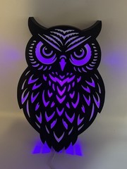 Light Up Color Changing Owl Decoration 3d Printed Wall Decor Extra Large XL 9”