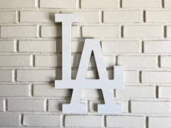 Los Angeles Dodgers Logo / White / 20″ Tall