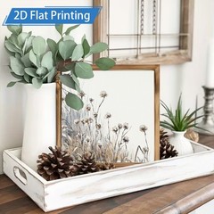 Minimal Neutral Floral Wall & Shelf Dual Use Wooden Plaque Farmhouse Plaque Gift