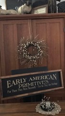 Early American Primitives Wood Sign Rustic Farmhouse Antique Colonial Style New
