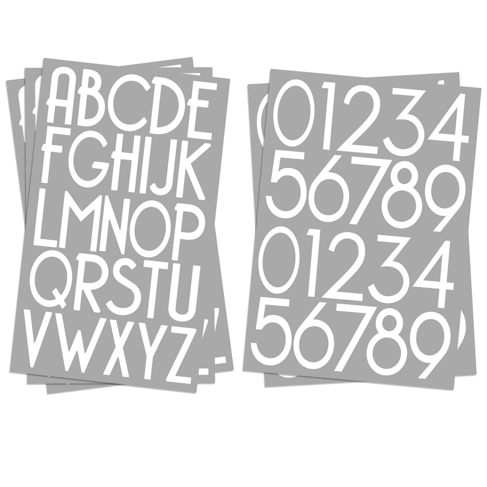 3 inch Self-Adhesive Vinyl Alphabet Letters Numbers Kit, Modern Mailbox Numbe…