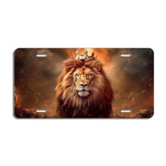 Brave Lion with Crown License Plate – Majestic Animal Car Tag