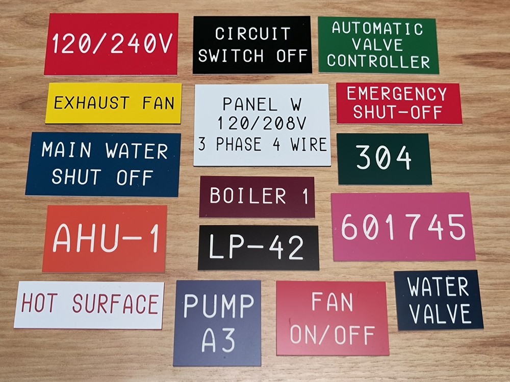 Custom Engraved Industrial Nameplate / Any Size or Color Machinery Construction